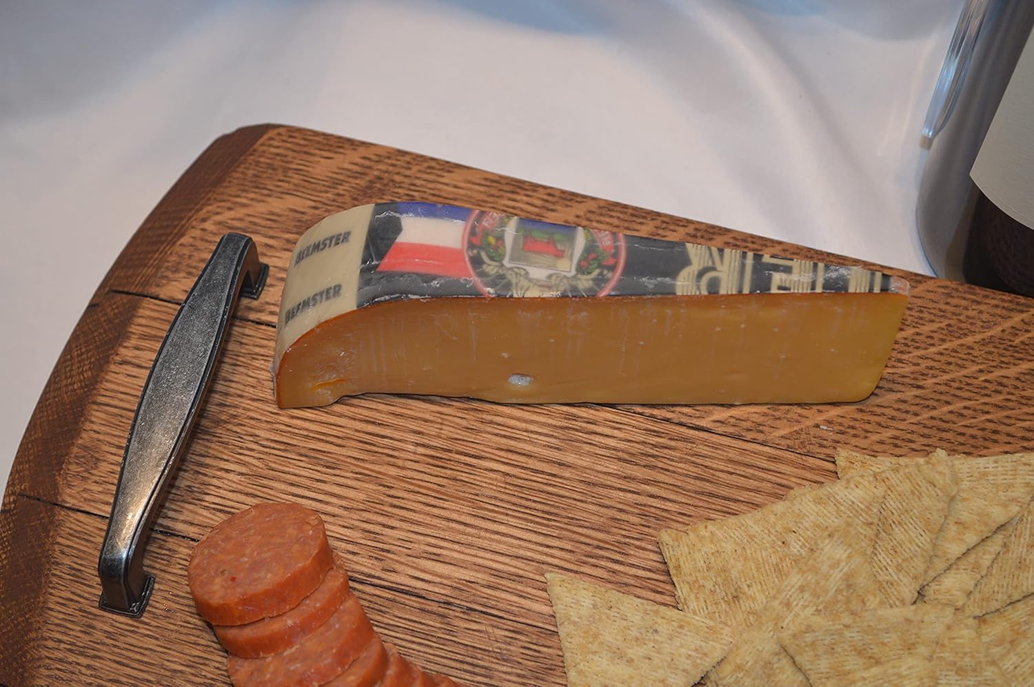 Handmade Oak Bourbon Whiskey Barrel Lid Serving Tray - Rustic Farmhouse- Wedding Gift