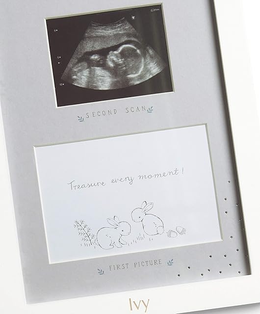 Mamas & Papas Baby Forever Treasured Double Scan Photo Frame Keepsake Gift - Cream