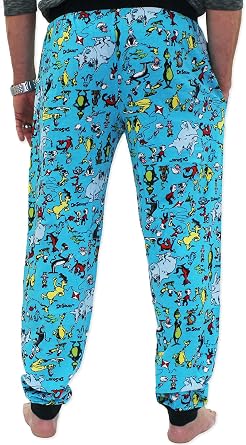 Dr. Seuss The Grinch Mens Christmas Holiday Santa Pajama Pants with Pockets