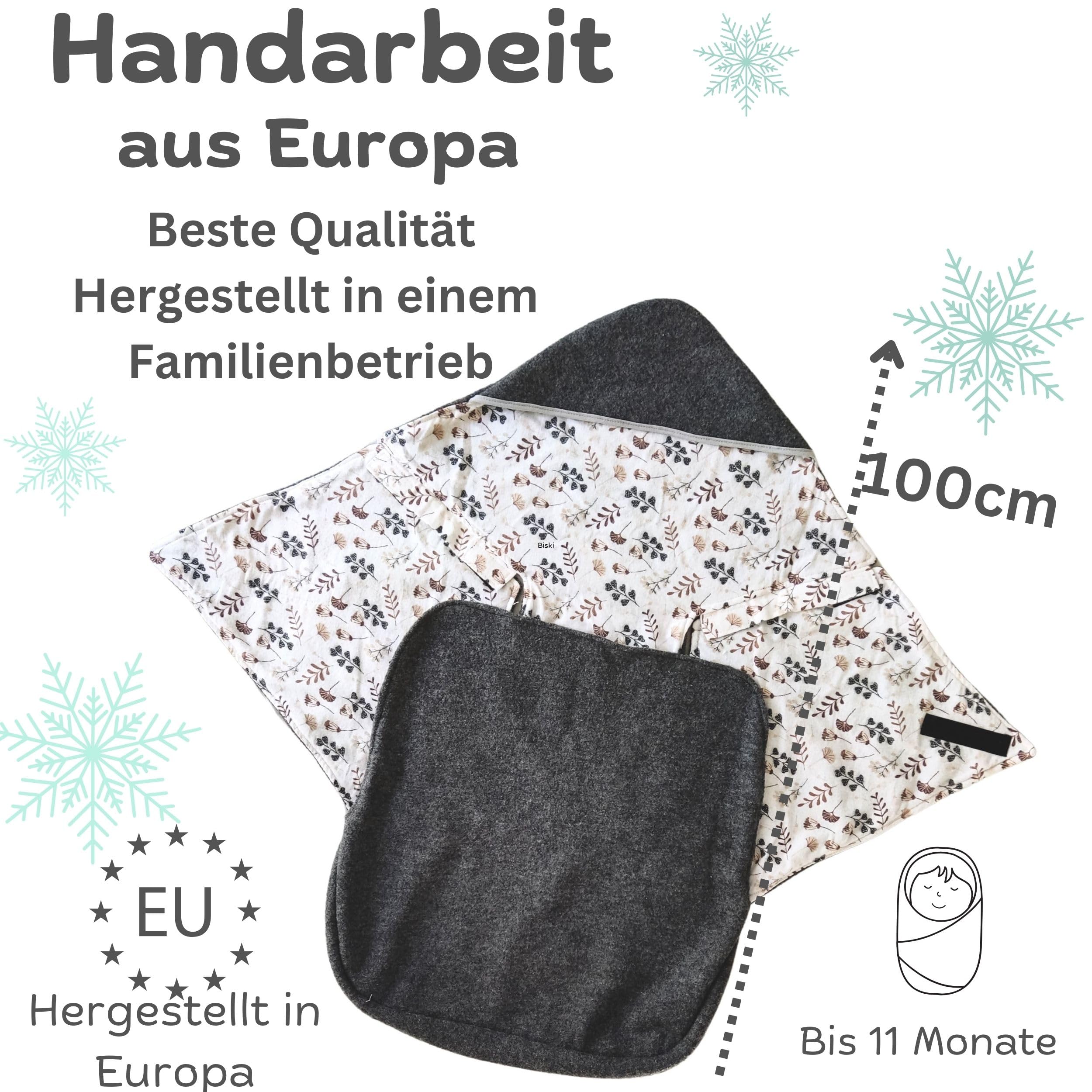 Chancelière pour Poussette Maxi COSI - Couvre bébé - pour Hiver en Polaire et Coton (Bleu)