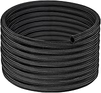 EVILENERGY 12AN Braided Fuel Line Hose Nylon CPE 10FT Black - 500 PSI High Pressure, E85 Incompatible