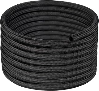 EVILENERGY 12AN Braided Fuel Line Hose Nylon CPE 10FT Black - 500 PSI High Pressure, E85 Incompatible