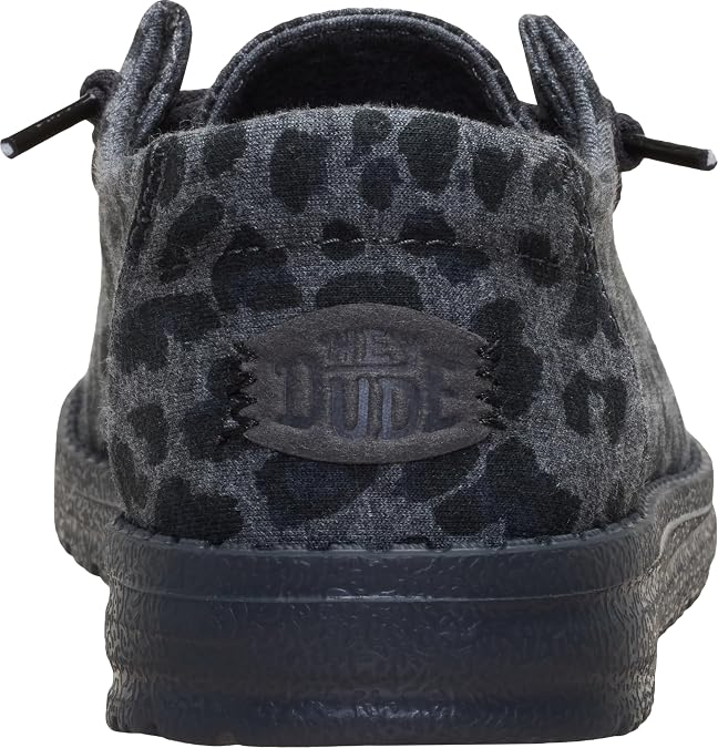 HEYDUDE Women's Wendy Stretch Jersey Leopard Slip On Shoe | Lightweight Casual Loafers | Easy On Travel Ready Fit