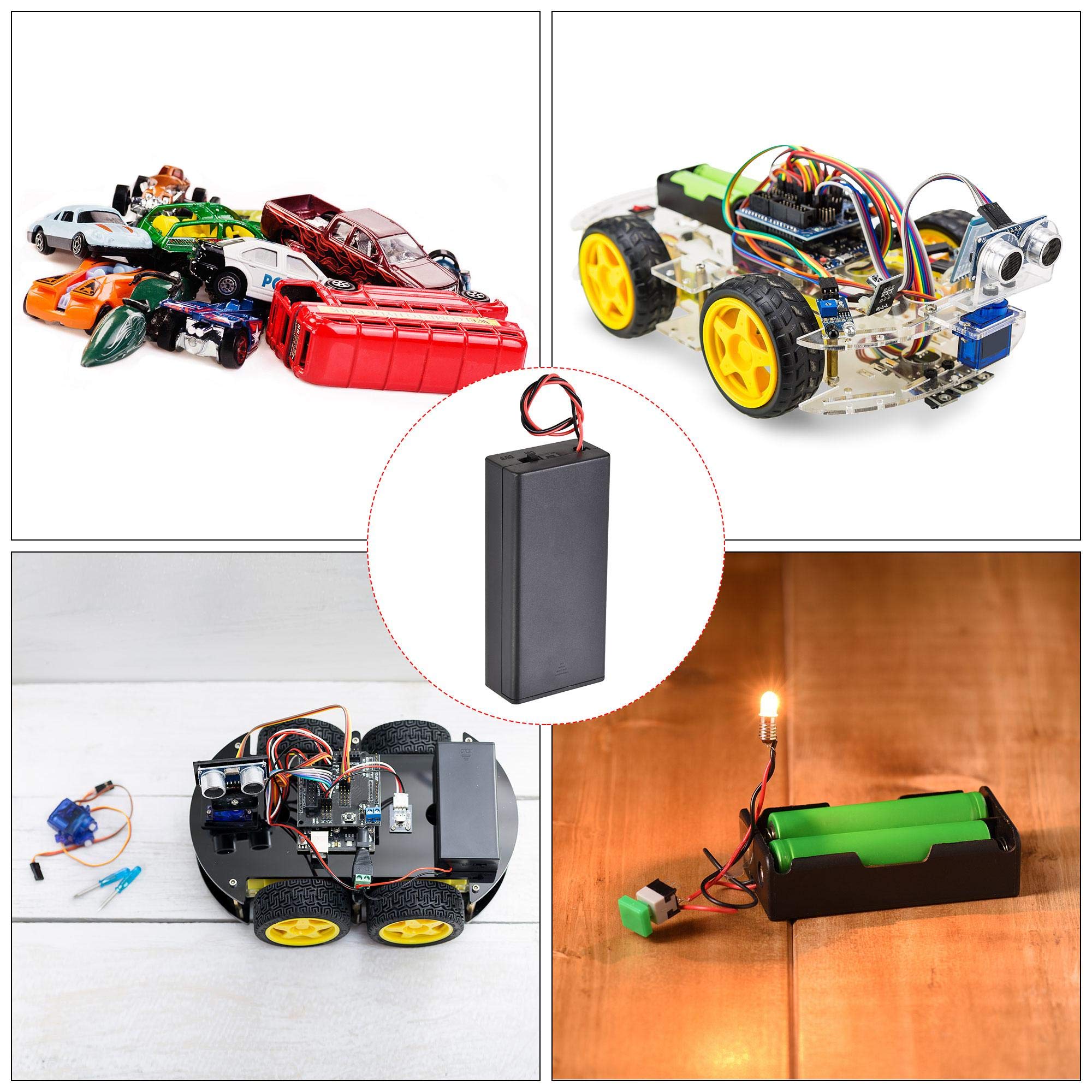 Amazon.co.jp: uxcell 電池ケース 貯蓄ボックス 2スロットx 3.7V