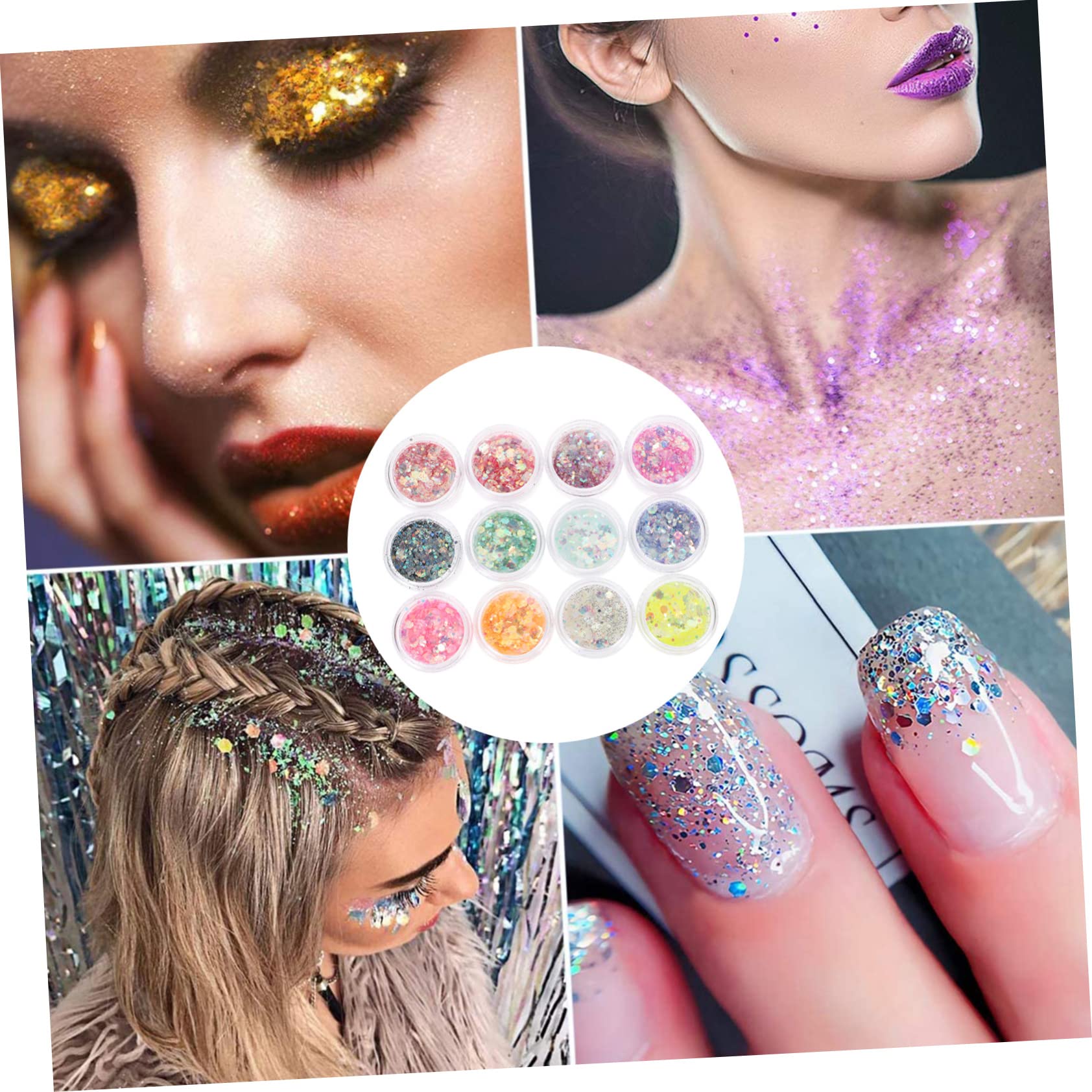 Didiseaon 24 Scatole Glitter Nail Paillettes Bagliore Di Trucco Liquido Ombretto Liquido Acrilico Unghie Manicure Paillettes Festival Accessori Festival Trucco Trucco Degli Occhi Smalto Di