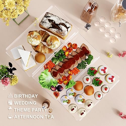 Miniatura 5 de Bakzon Juego de 3 soportes de acrílico para mesa de postre, soporte de acrílico para cupcakes, bandejas para servir en niveles, para bodas, baby