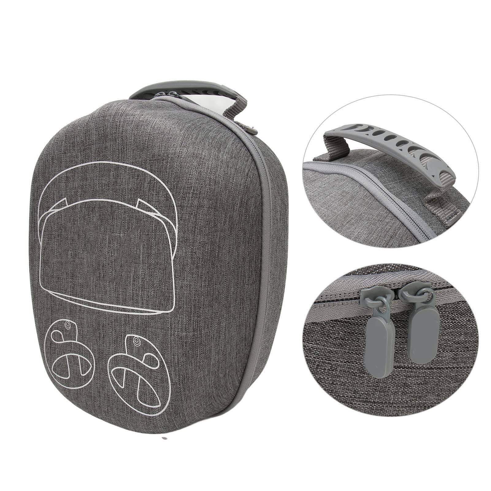 Carcasa Rígida para Auriculares Playstation VR2, Gran Capacidad, Fácil de Transportar, Protección Múltiple, Material EVA Duradero, Gris, para PS VR2 y Accesorios
