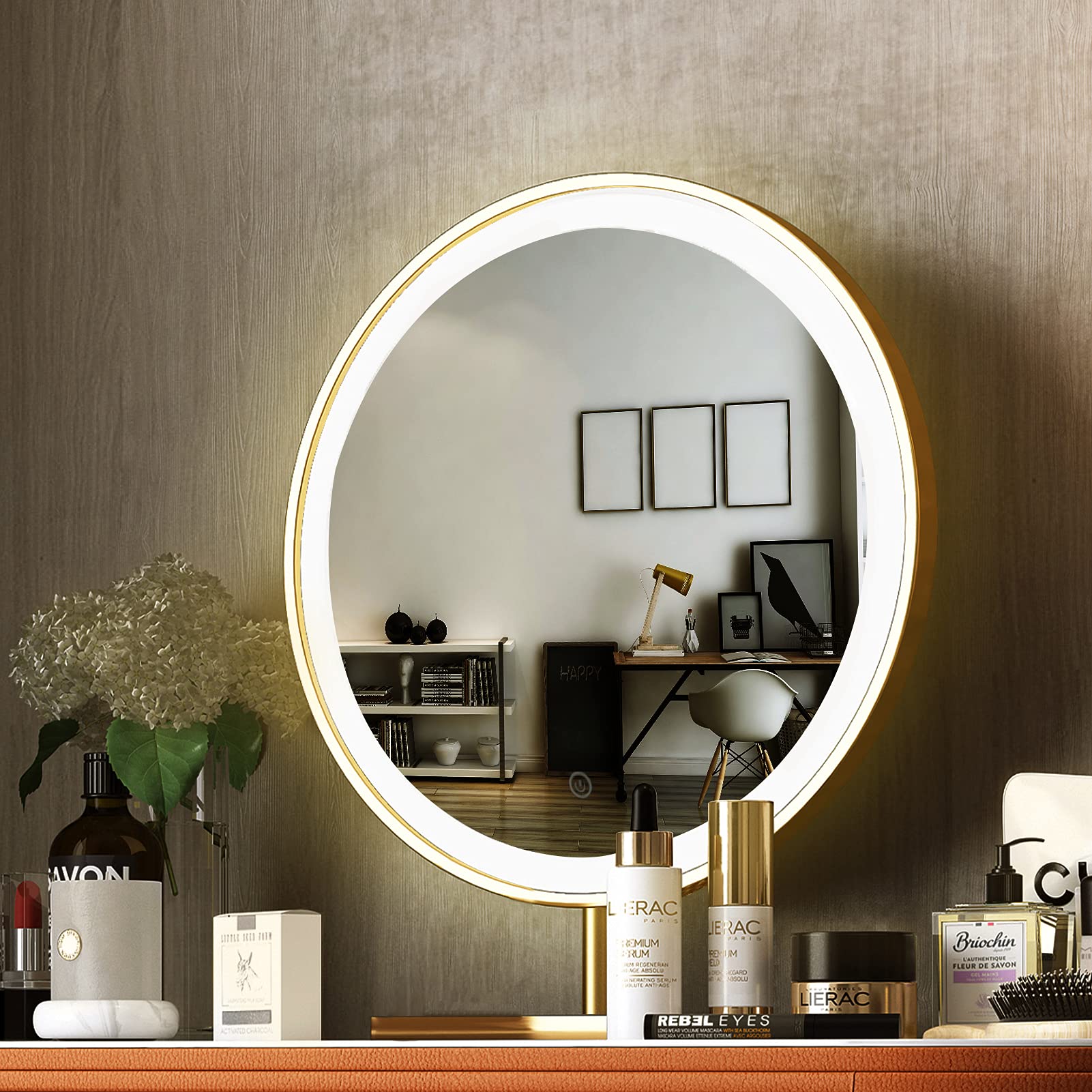 Buy FUKAYI Modern Vanity Table Set Makeup Table with Lighted Mirror