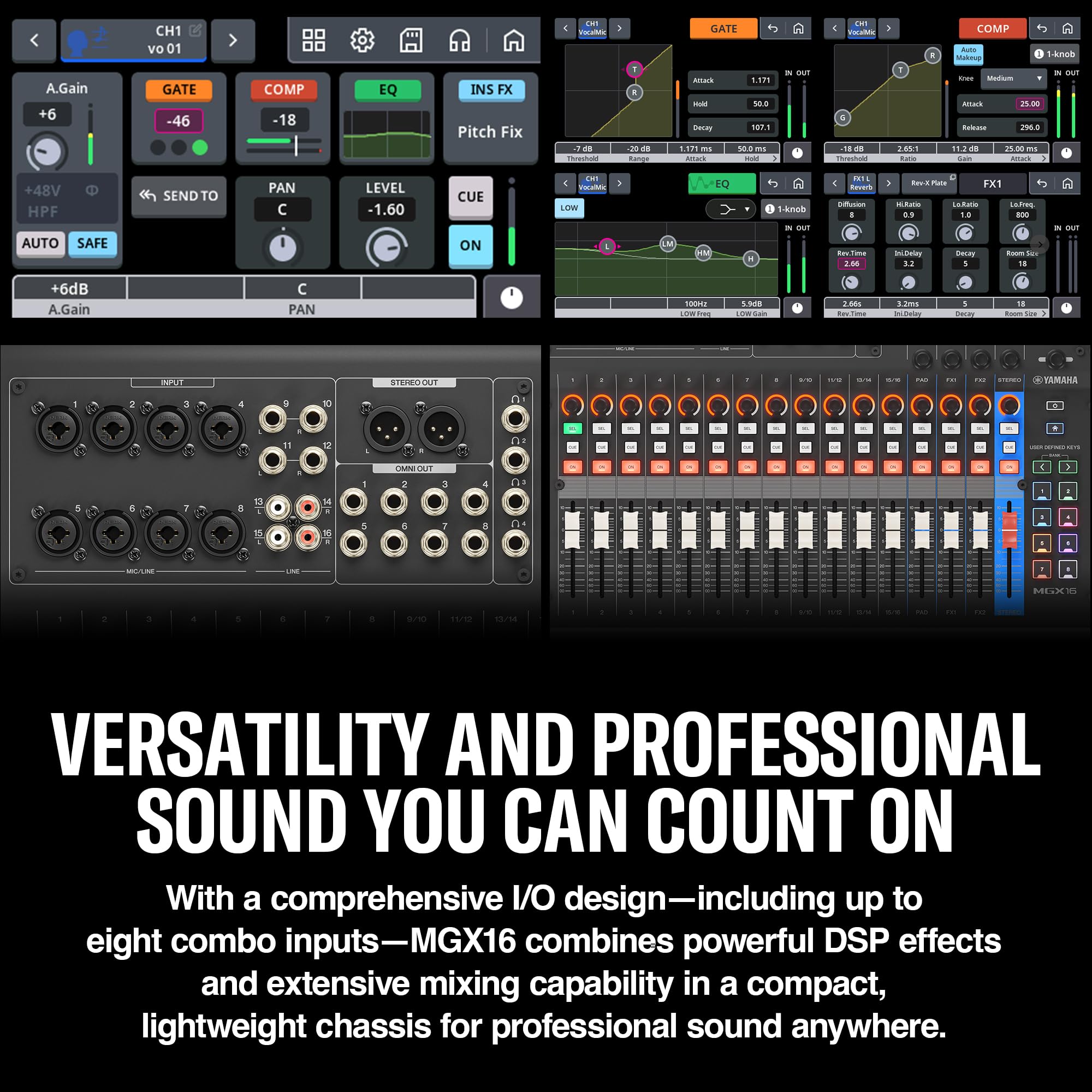 Amazon.com: Yamaha MGX16 22ch Digital Mixing Console, Dual USB-C