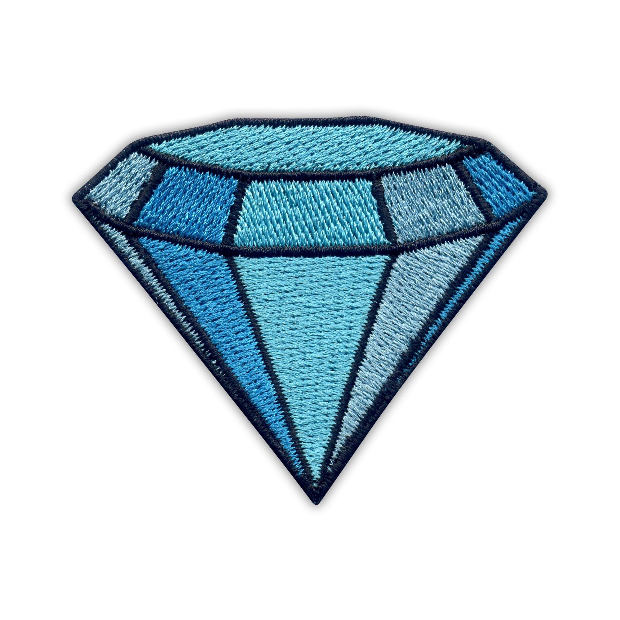 Patch brodé turquoise et noir diamant pailleté avec fermeture crochet et boucle pour veste