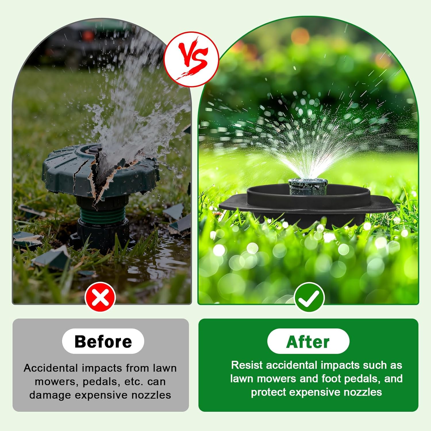 Lawn Sprinkler Head Protector, Sprinkler Guards for Protects Outside Sprinklers Head,Prevent Damage from Mowers and Cars (Black, 12 Pack)