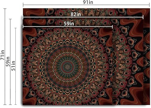 Miniatura 5 de XIGUAGUO Tapiz de mandala para colgar en la pared, psicodélico, estético, hippie, decoración de pared, bohemio, decoración bohemia para el hogar,