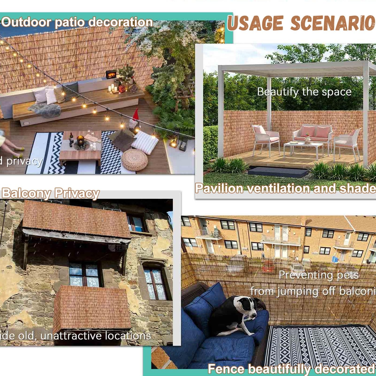 Bambus-sichtschutz Balkon Bambus Schilfrohrmatte 100x600 120x600 Weidenzaun  Sichtschutz Schilfmatten Sichtschutz Zaun Fr Home Bar Garten Terrasse Mit  100 Zip Ties, Privatsphre Und Atmosphre : Amazon.de: Garten