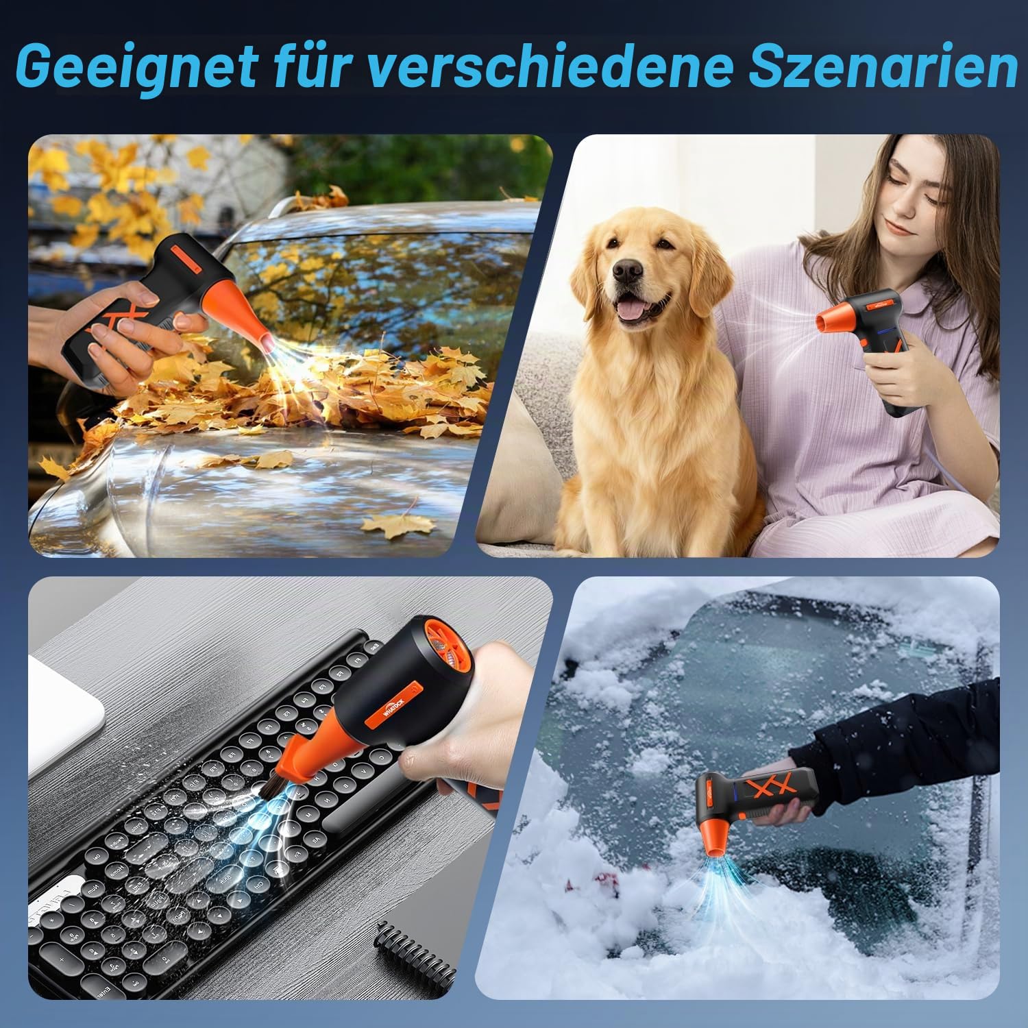 WHATOOK Elektrische Staubgebläse：250000 RPM Super Power Cordless Air Duster, Mini-Gebläse 270 Minuten Extrem Lange Nutzungsdauer, Staubbläser für Computer, Tastatur, Outdoor und Auto