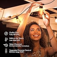 Vista 6 de Brightech Ambience Pro Super Bright Solar - Luces de cadena solares superbrillantes para exteriores con control remoto de 48 pies con 15 bombillas