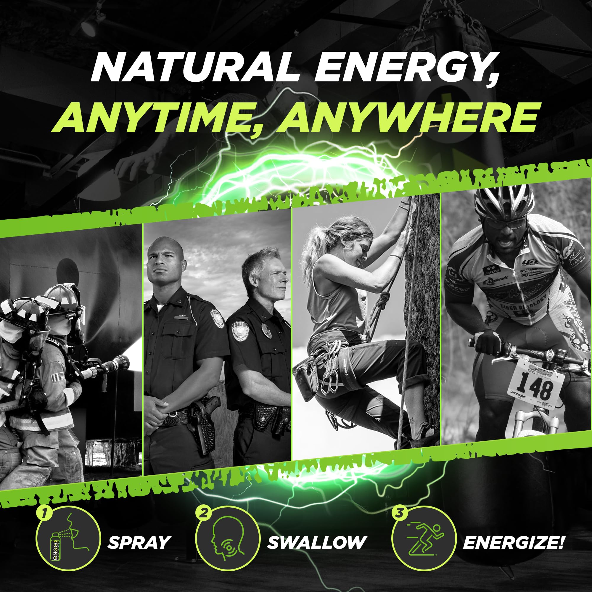 ONGO Energy - Natural Caffeine (1500mg) Rapid Oral Delivery When You Need it Most | Vegan, Sugar and Gluten Free | B3, B6, B12 Vitamin Spray | Study, Work and Much More | Mint Flavor | 15 Servings — Amazon image 5