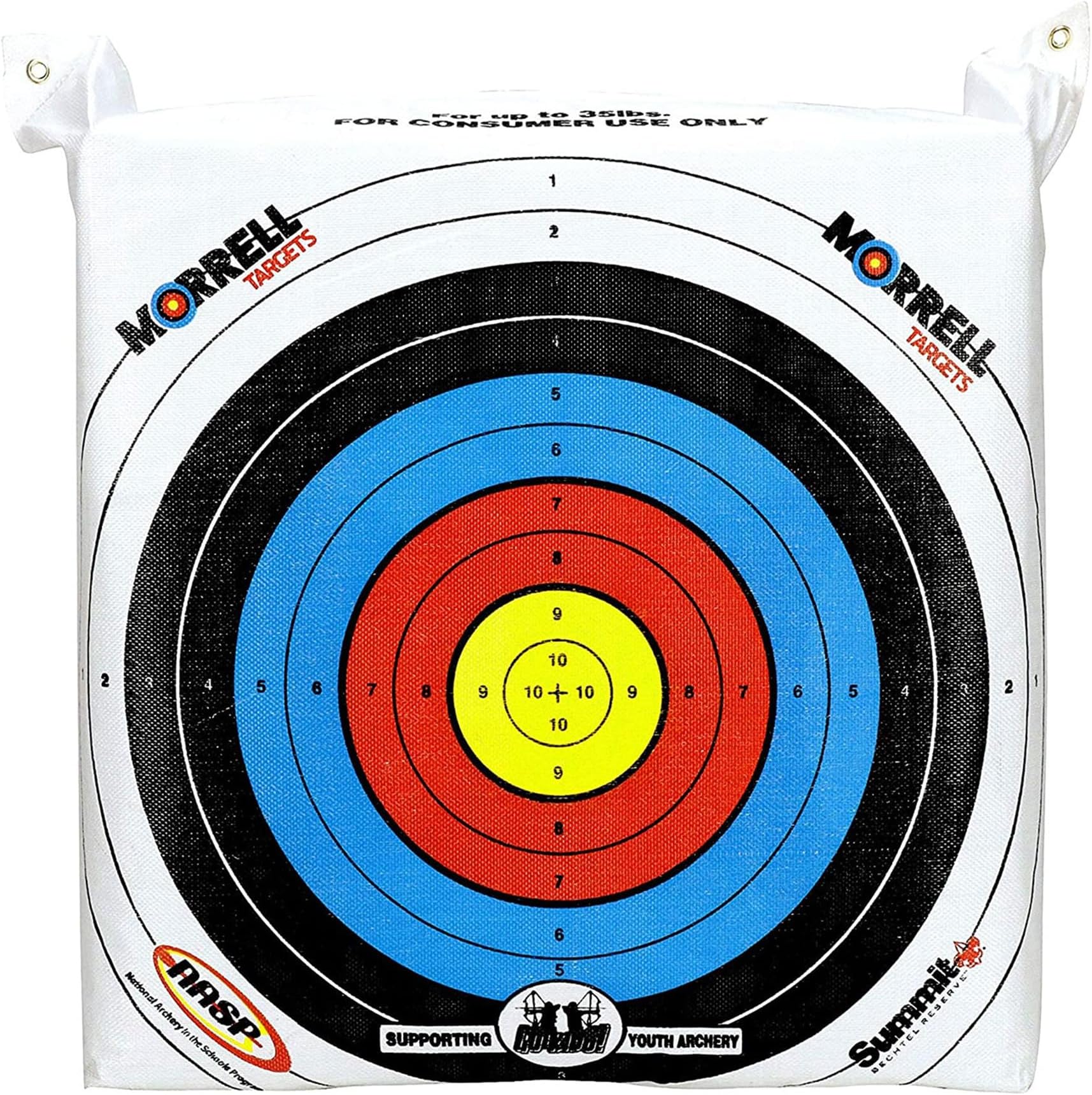 Morrell Lightweight Outdoor Portable Archery Target for Youth Kids Range - NASP Field Point Target Bag with 2 Sides and 4 Shooting Spots for 30 Pound Bows