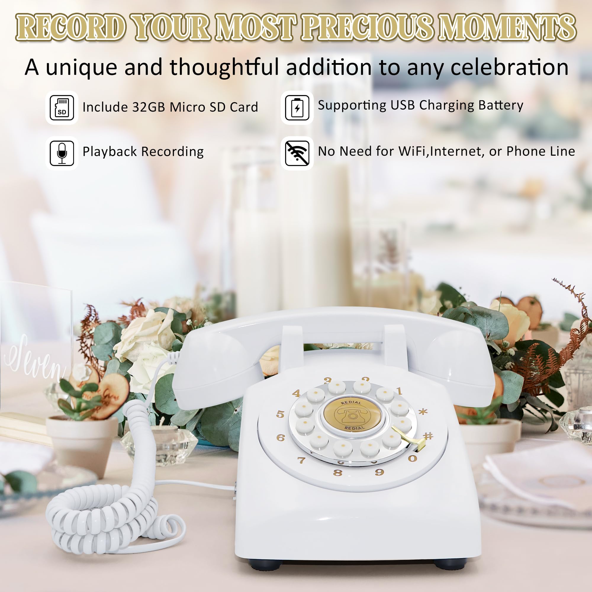 Libro degli ospiti audio per matrimonio, libro degli ospiti con audio e messaggio bianco