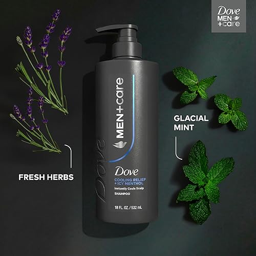 Miniatura 3 de Dove Men+Care Shampoo 1 ct Cooling Relief for Instantly Cools Scalp, with Icy Menthol, 18 FL OZ