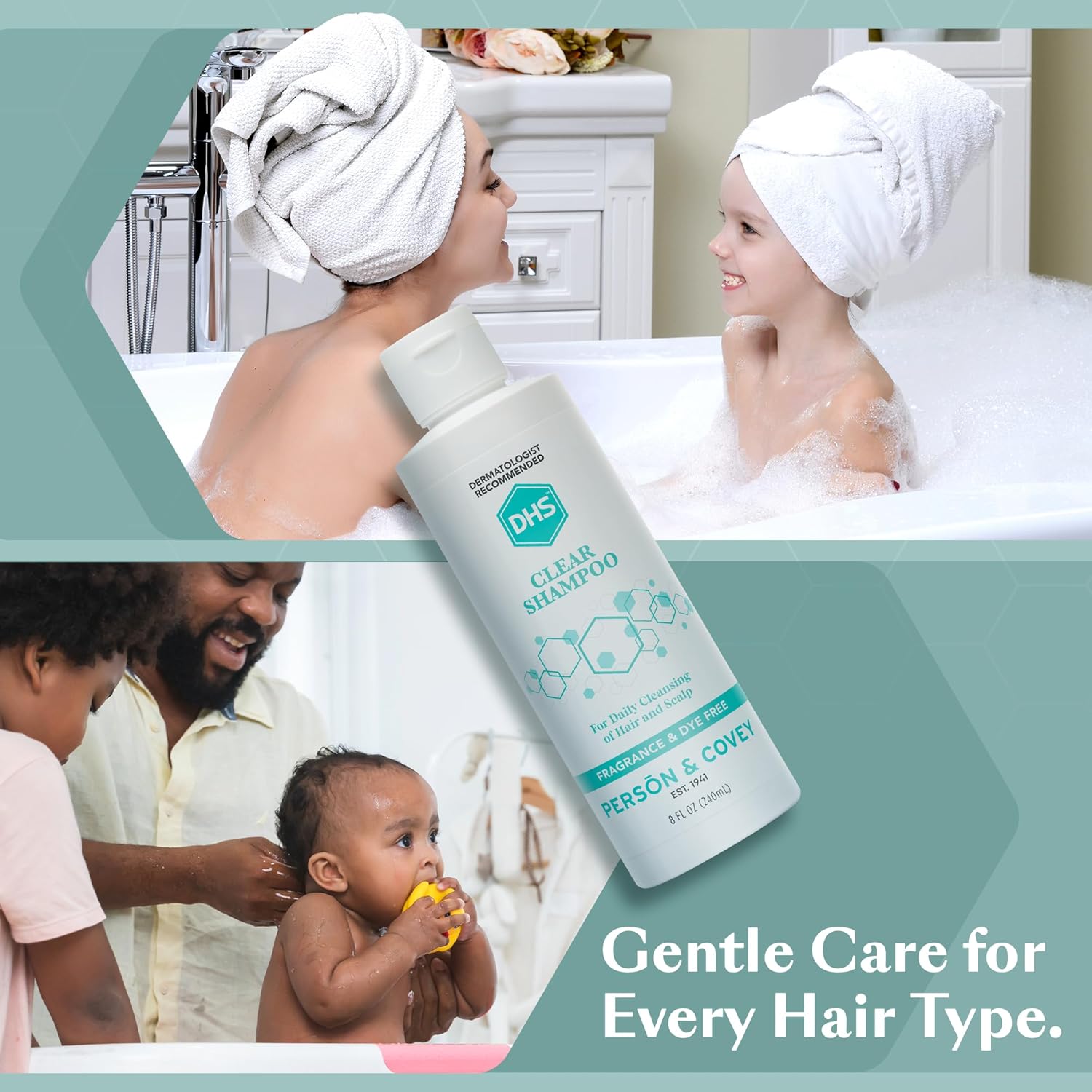 DHS Clear Shampoo - Women’s and Men’s Shampoo for Sensitive Skin/Unscented, Cleans Hair and Treats Dry Scalp/Irritant-free, Paraben-free, Fragrance-free, and Dye-free / 8oz - Image 6