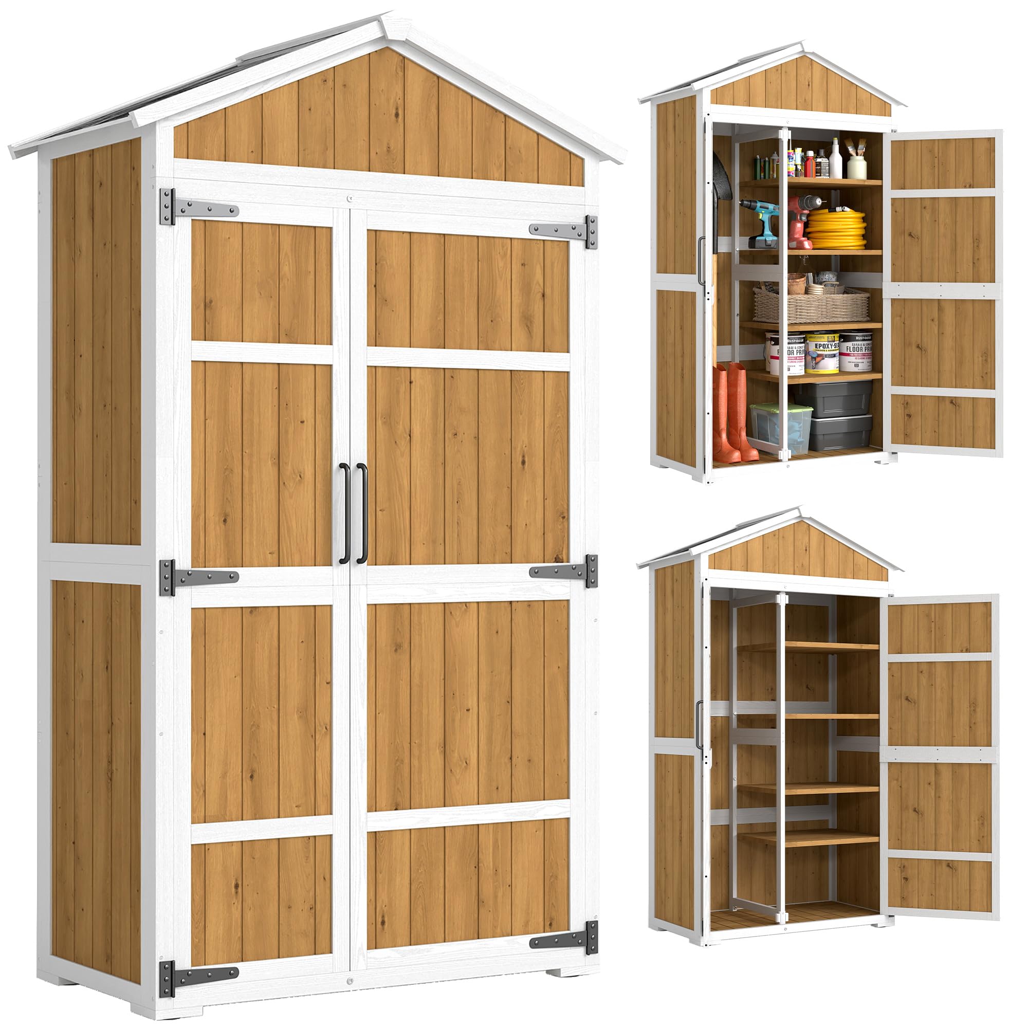 outsunny armoire de jardin en bois
