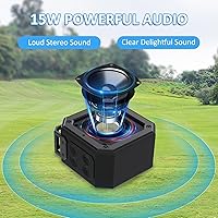 Vista 3 de Altavoz Bluetooth para carrito de golf, altavoz inalámbrico portátil magnético con sonido estéreo fuerte, refuerzo de graves de 20 horas