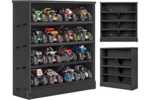 Felt Monster Trucks Display Case: Wall-Mounted Storage Solution for Kids