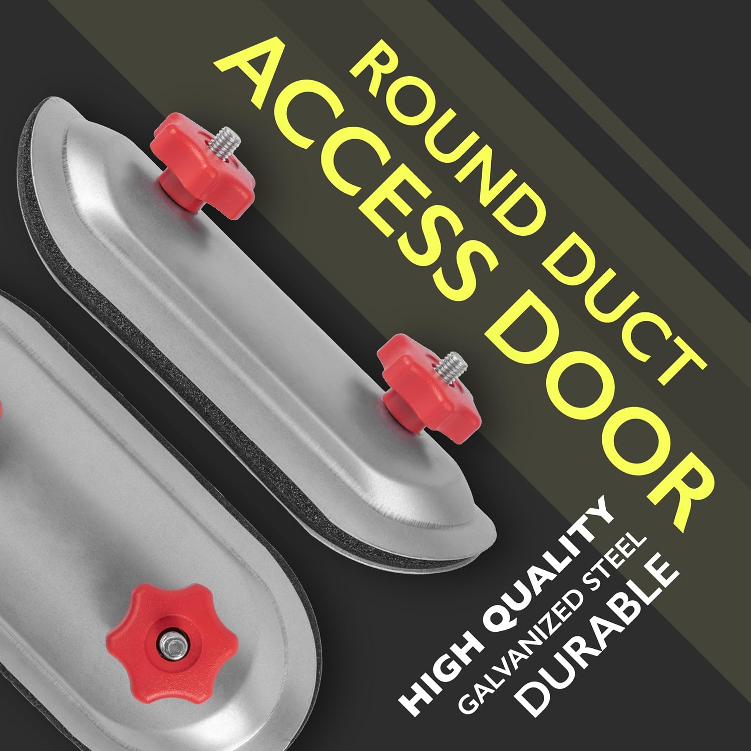 Round Galvanized Steel Duct Access Door for 4 Inch Ducts for Inspection, Maintenance, Repairs - Dryer Vent, Air Duct Systems, Exhaust, Supply, Intake - Airtight EPDM Gasket Inspection Panel