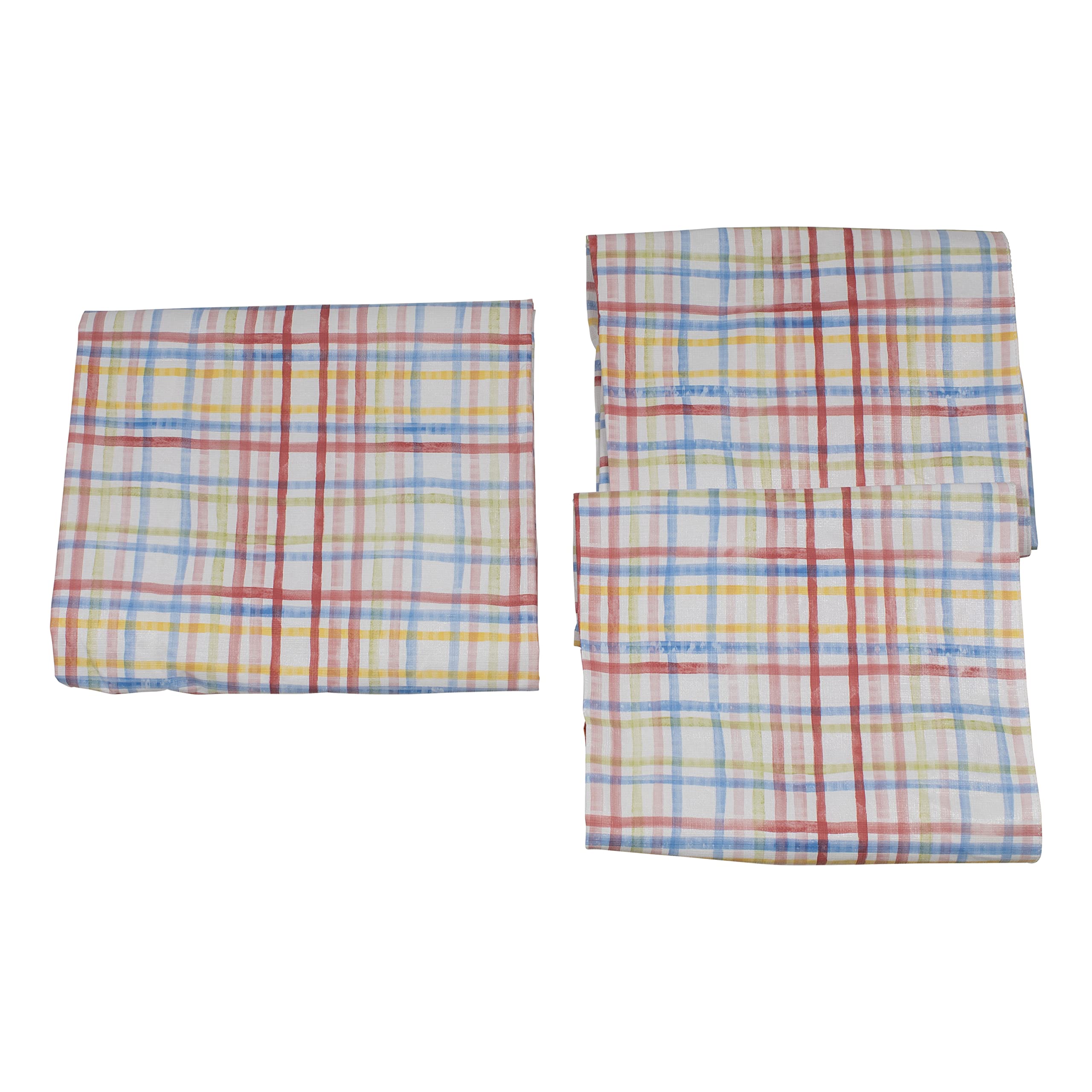 Lippert Vinyl Tablecloth with Bench Covers for Picnic Tables - Watercolor Plaid
