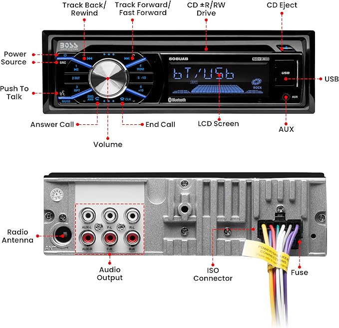 BOSS Audio Systems 656BCK Estéreo Auto Bluetooth 6.5" miniatura 6