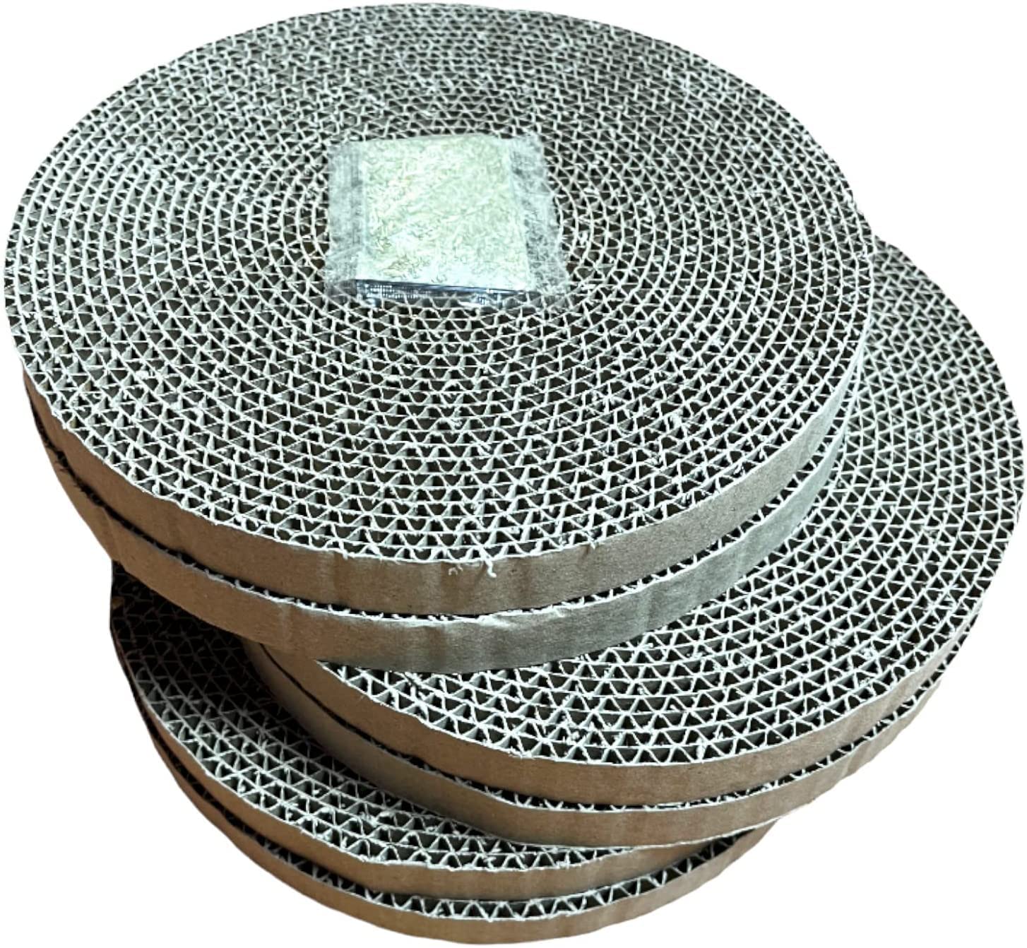 ShioSel - Cat Scratch Pads Round, Cat Scratcher Cardboards, Refill, Replacement, Insert - 6 Pack - HH4P