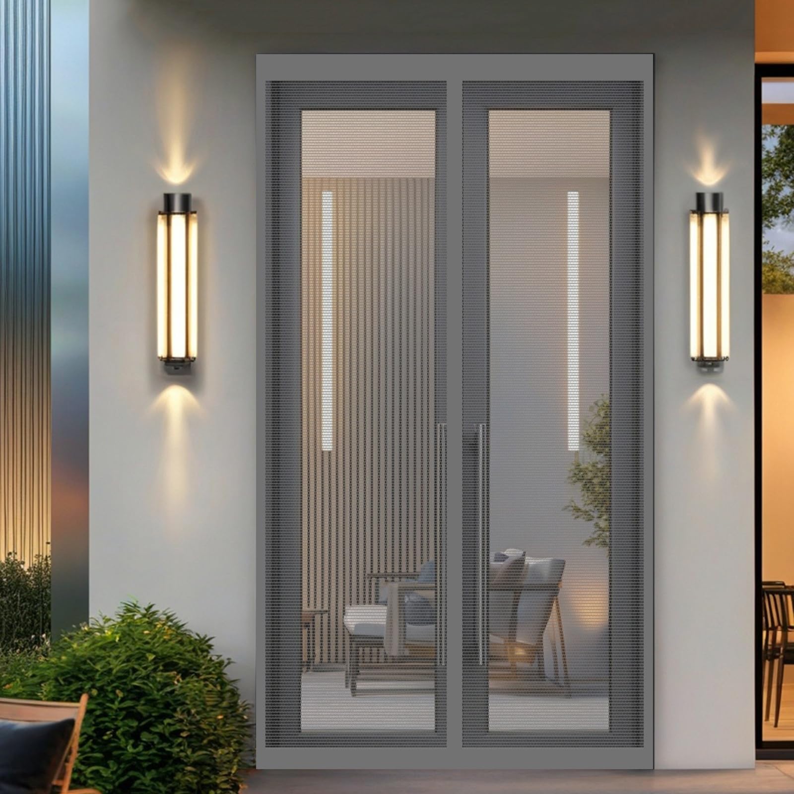 Wuxxiang Grey Magnetic Screen Door 120 X 280 Cm Keeps Bugs Out, Lets Fresh Air In, No Gap, Snap Shut Automatically, Hands Free Magnetic Door Screen For Living Room, Bedroom, Patio,