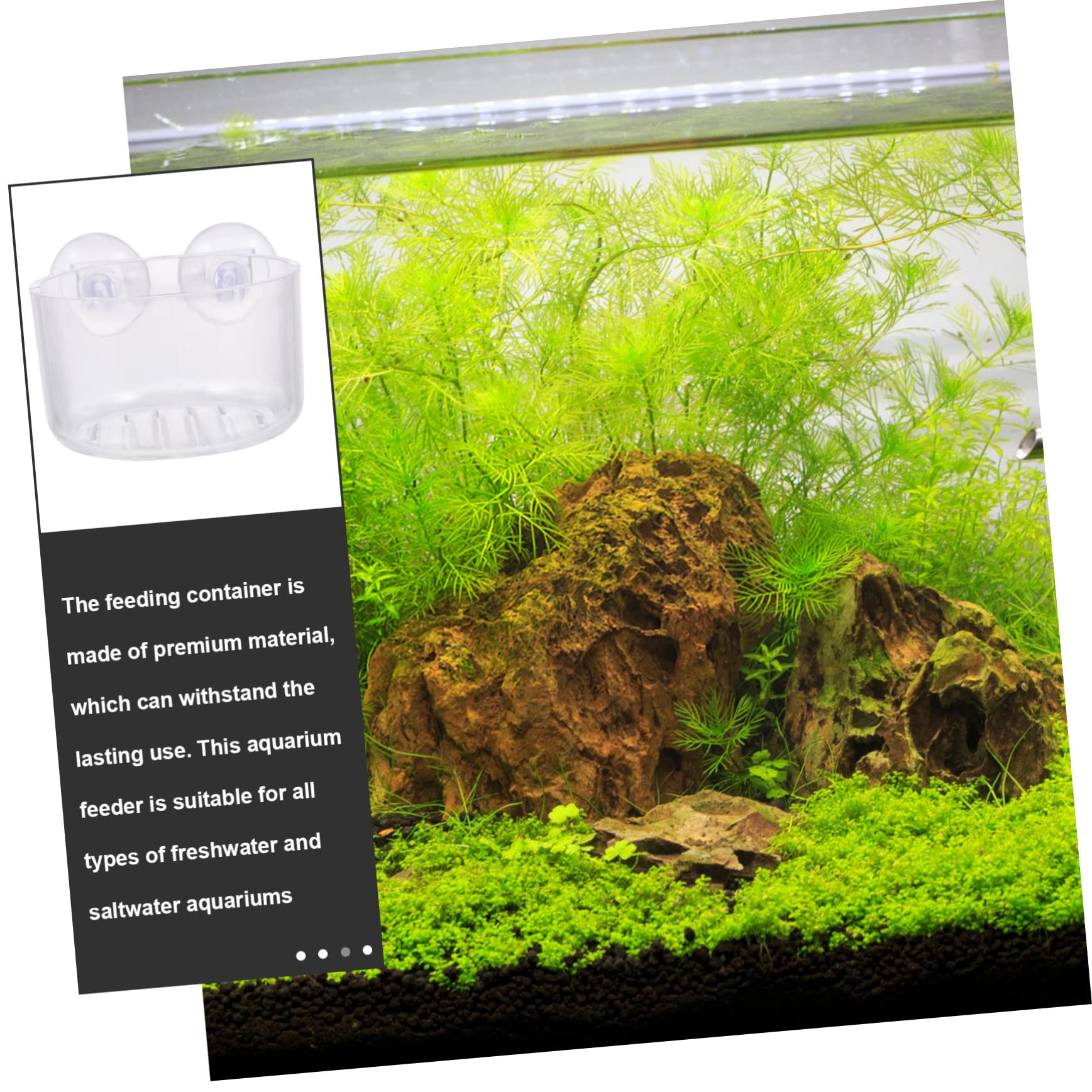 Toddmomy 16piezas Comedero para Peces De Acuario Taza Roja Acrílica Dispensador De Comida Unidades