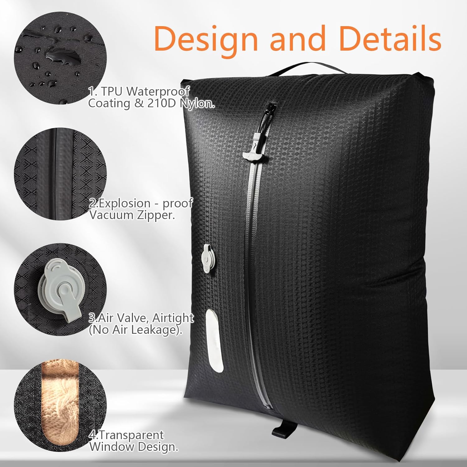Travel Vacuum Bags With Pump, IPX7 Waterproof Travel Essentials Vacuum Compression Bags, 24L Capacity Cordless Travel Vacuum Bag Set Ideal for Carry-On Suitcases, Backpacks & Home Storage (2pc + Pump)