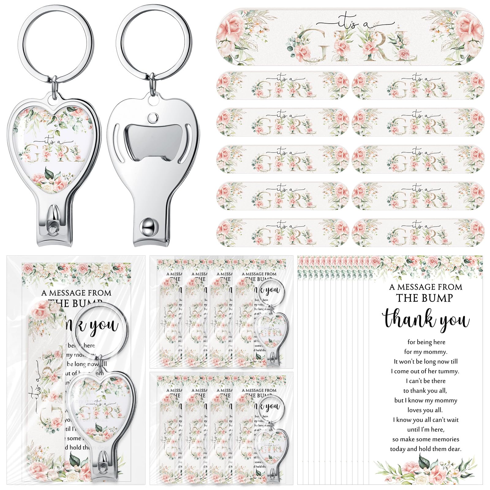 Photo 1 of Lothee Keychain Bottle Opener and Nail File Set (Pink, 50 Sets)