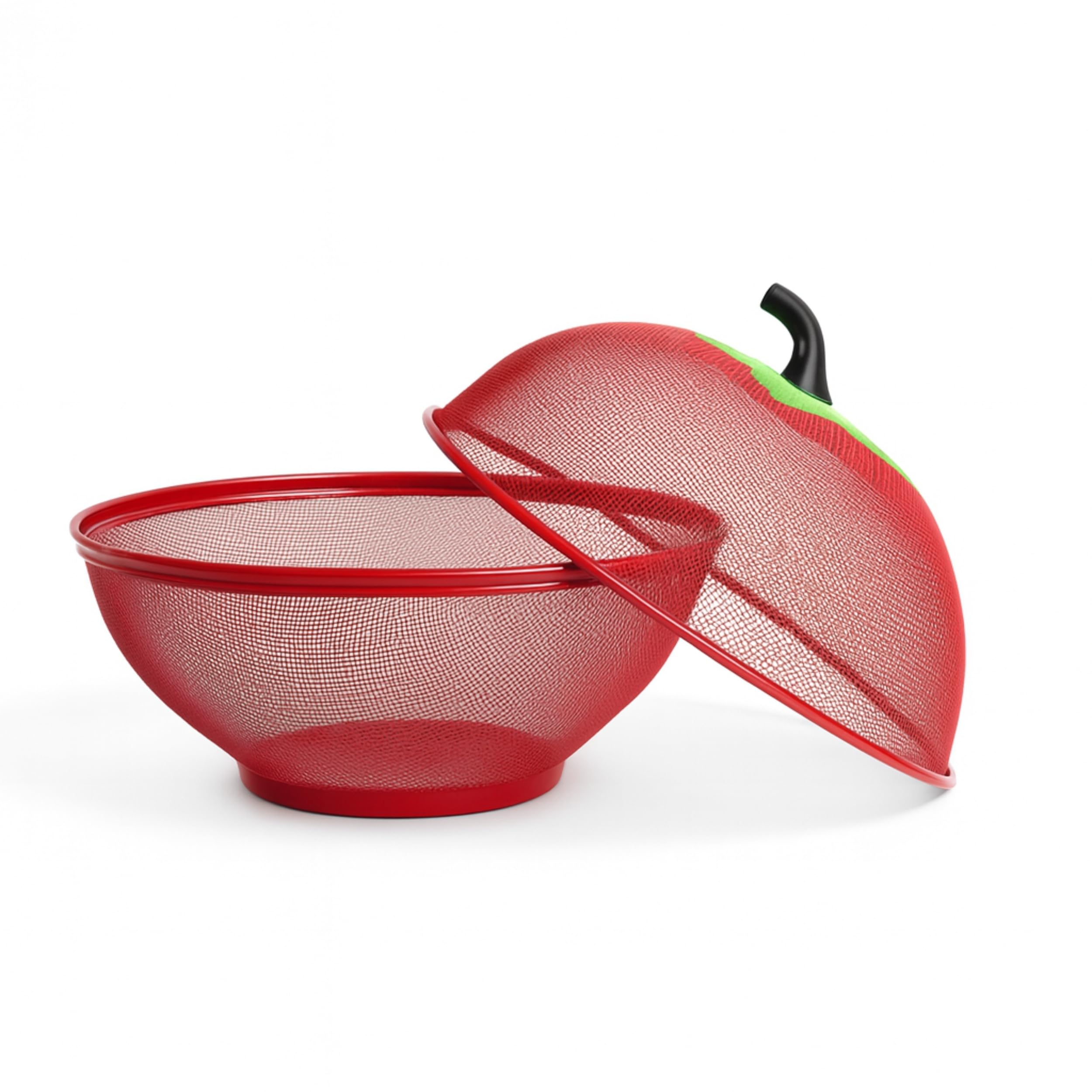 Apple Shape Net Fruit Basket &Vegetable Basket with Net Cover Apple Shape Fruits Vegetables for Kitchen Large Protective Counter Top Produce Cover (RED) — Amazon image 2