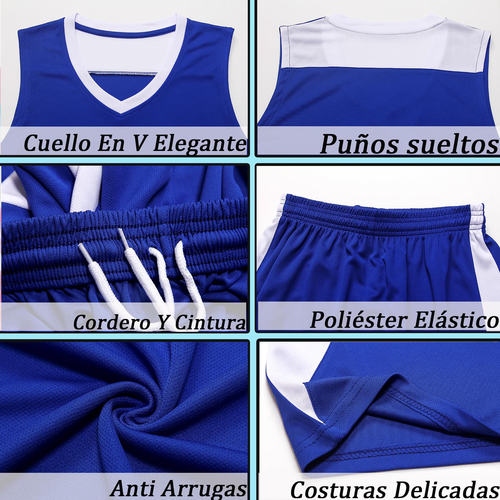 Equipación Baloncesto Personalizada Niños Traje de Ropa Deportiva, Juego de Camiseta sin Mangas y Pantalones, 1 Top + 1 Pantalón