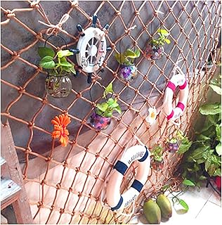 Multiple Sizes Jute Weaving Net 10 Cm Grid 8 Mm Rope Net Hemp Rope Net Safety Protection Net Hand-Woven Hemp Rope Net 2 * 2M Ceiling Plant Climbing Decorative Net(Size:2 * 8m （7 * 26ft）)