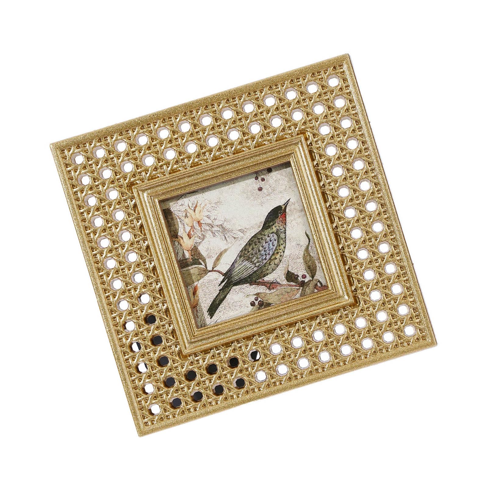 Decorative Photo Frame, Ornate Resin Tabletop Frame with Antique Gold Finish, Compact Shelf and Desk Accent for Bedroom, Study, or Living Room Decor Vintage Picture Ornate Resin Photo Tabletop Decor