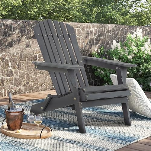 Miniatura 9 de FDW Sillas Adirondack resistentes a la intemperie con madera de pino texturizada para patio, césped, jardín, terraza, piscina, playa, hoguera