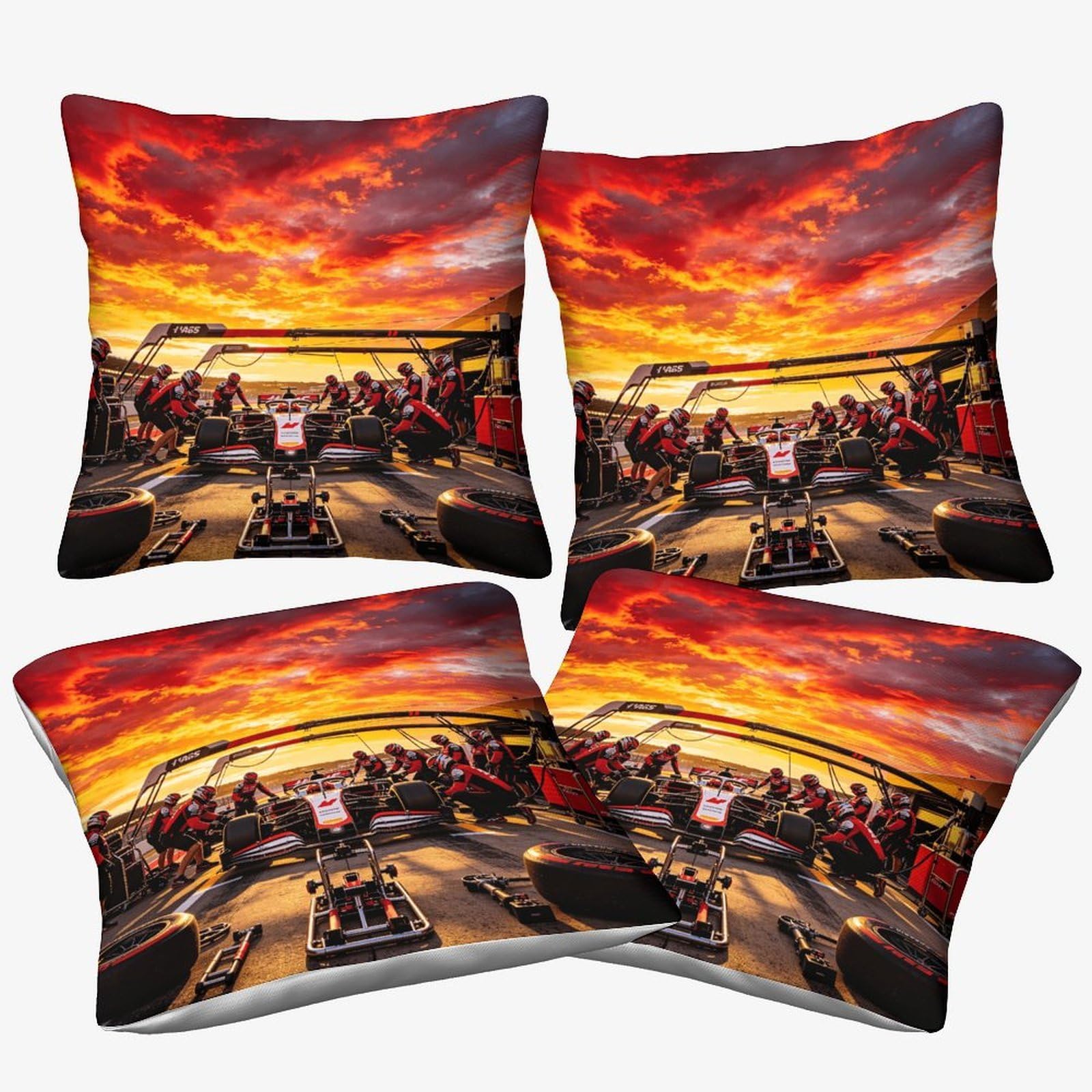 Xiaopangxy Formulaa Racing-14 Microfiber Formulaa Racing Cushion Covers 50X50cm, 4 Pcs, Soft Decorative Dusky Pink Throw Pillow Cases, Pit Stop Pillowcases With Invisible Zipper For Home Couch Sofa Bed