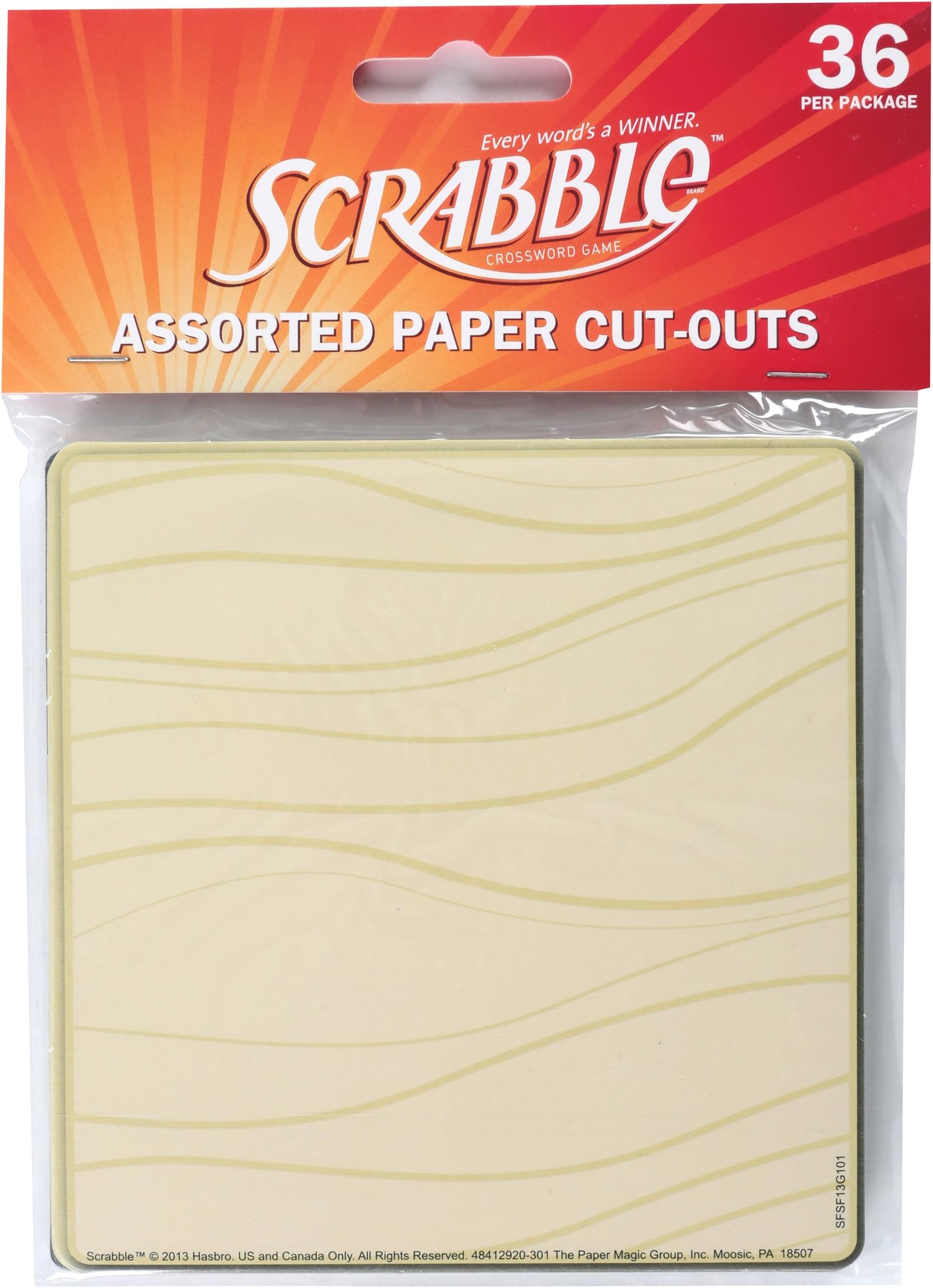 Eureka Scrabble Assorted Paper Cut-Outs, 12 Each of 3 Different Designs, 36-Piece