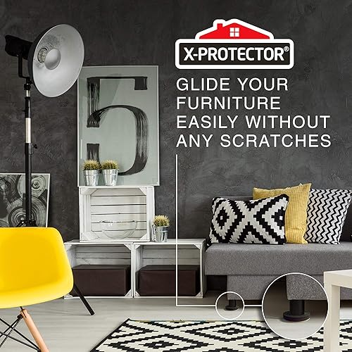 Miniatura 6 de Deslizadores de muebles de fieltro para pisos de madera dura, 8 deslizadores de muebles de 4 34 pulgadas, deslizadores de fieltro resistentes,