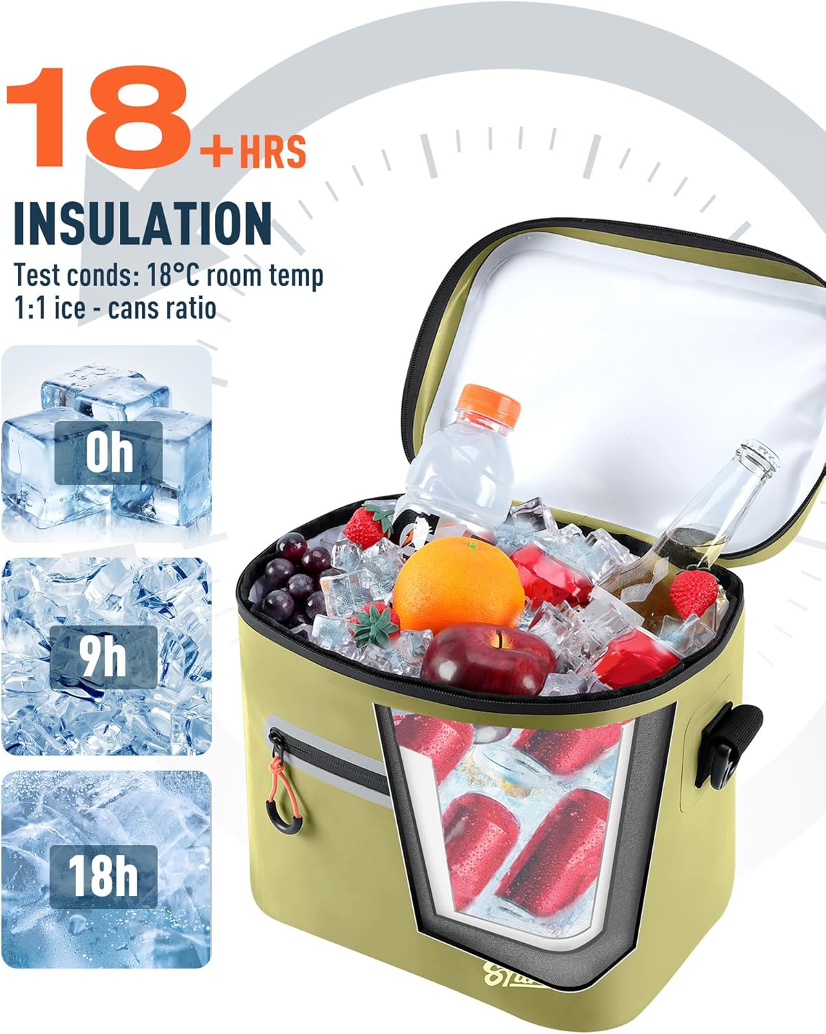 Soft-Sided Cooler Bag, 7/16/30 Can Insulated Lunch Box, Waterproof, Leak-Proof, Portable Lunch Bag for Work, Beach, Drink, Travel, Camping, Picnic - Image 2