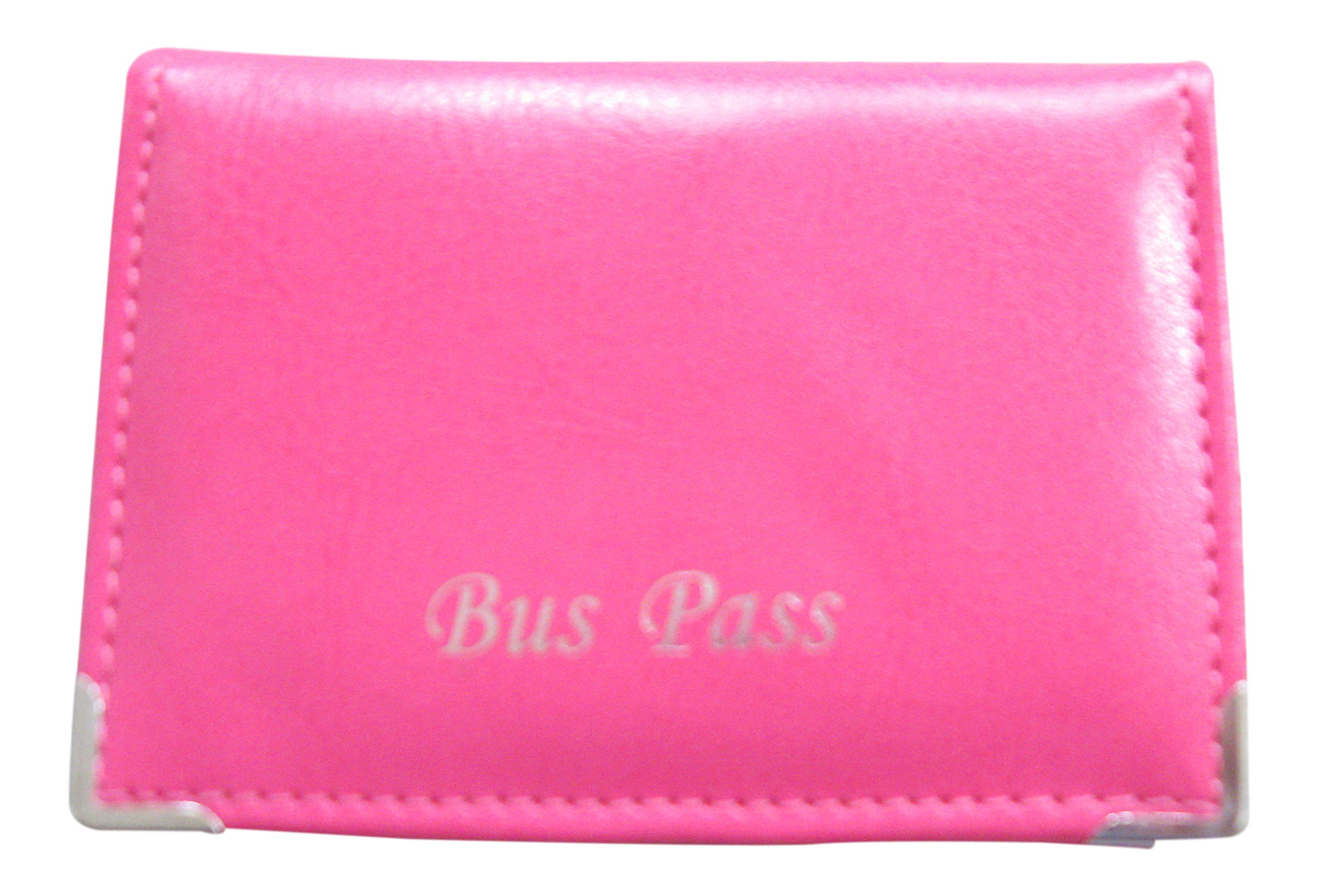 Lorenz Porta Bus Pass In Similpelle Granulata Rosa - Custodia Con Portamonete A Cerniera E Finestrini Trasparenti - Dimensioni 7.5x10.5 Cm - 3