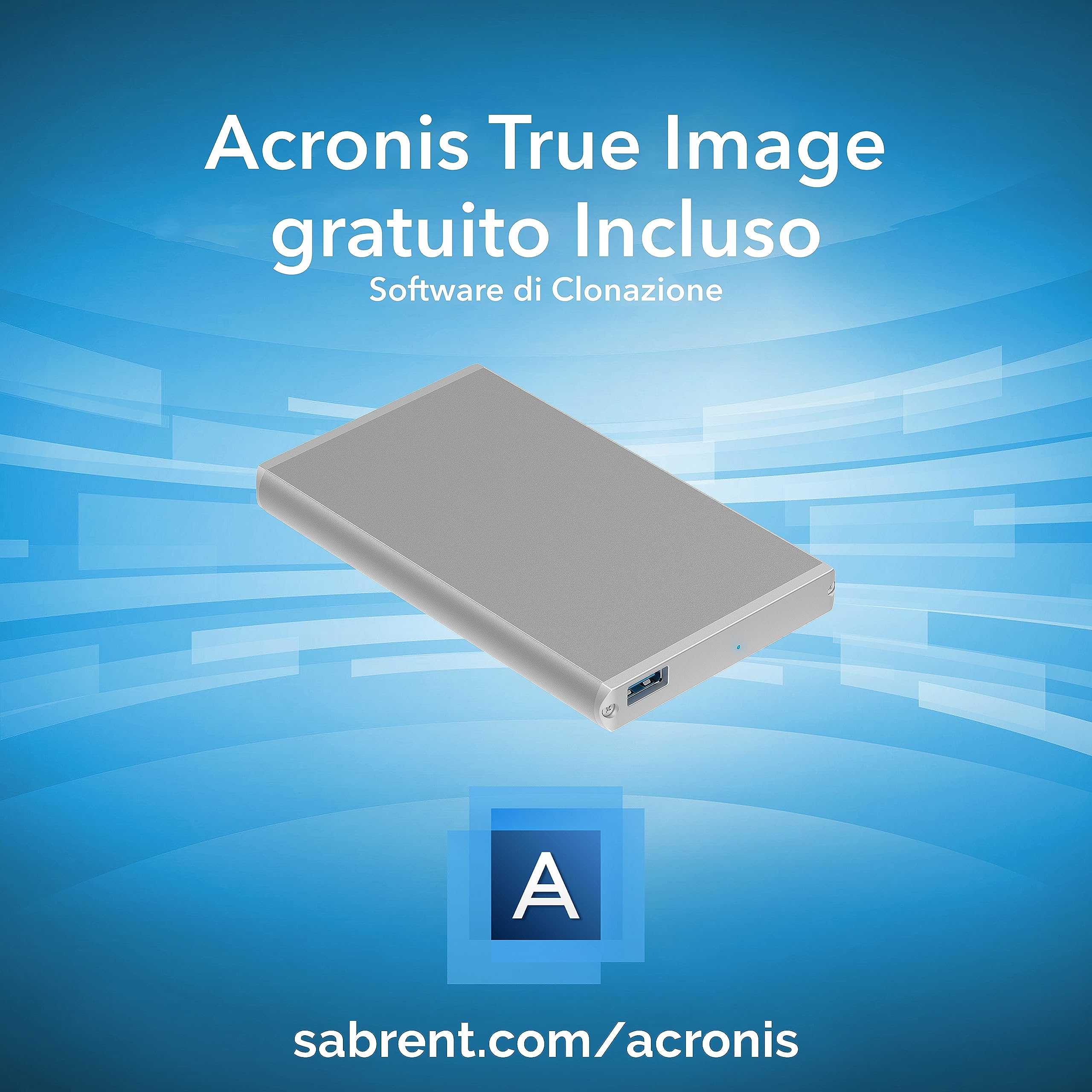 SABRENT Case SSD/HDD Hard Disk Esterno da SATA 2.5 pollici a USB 3.2 Gen 1, Custodia per disco rigido esterno, Adattatore per disco rigido da 7/9,5mm, [Supporto UASP SATA I II III] argento(EC-UM30)