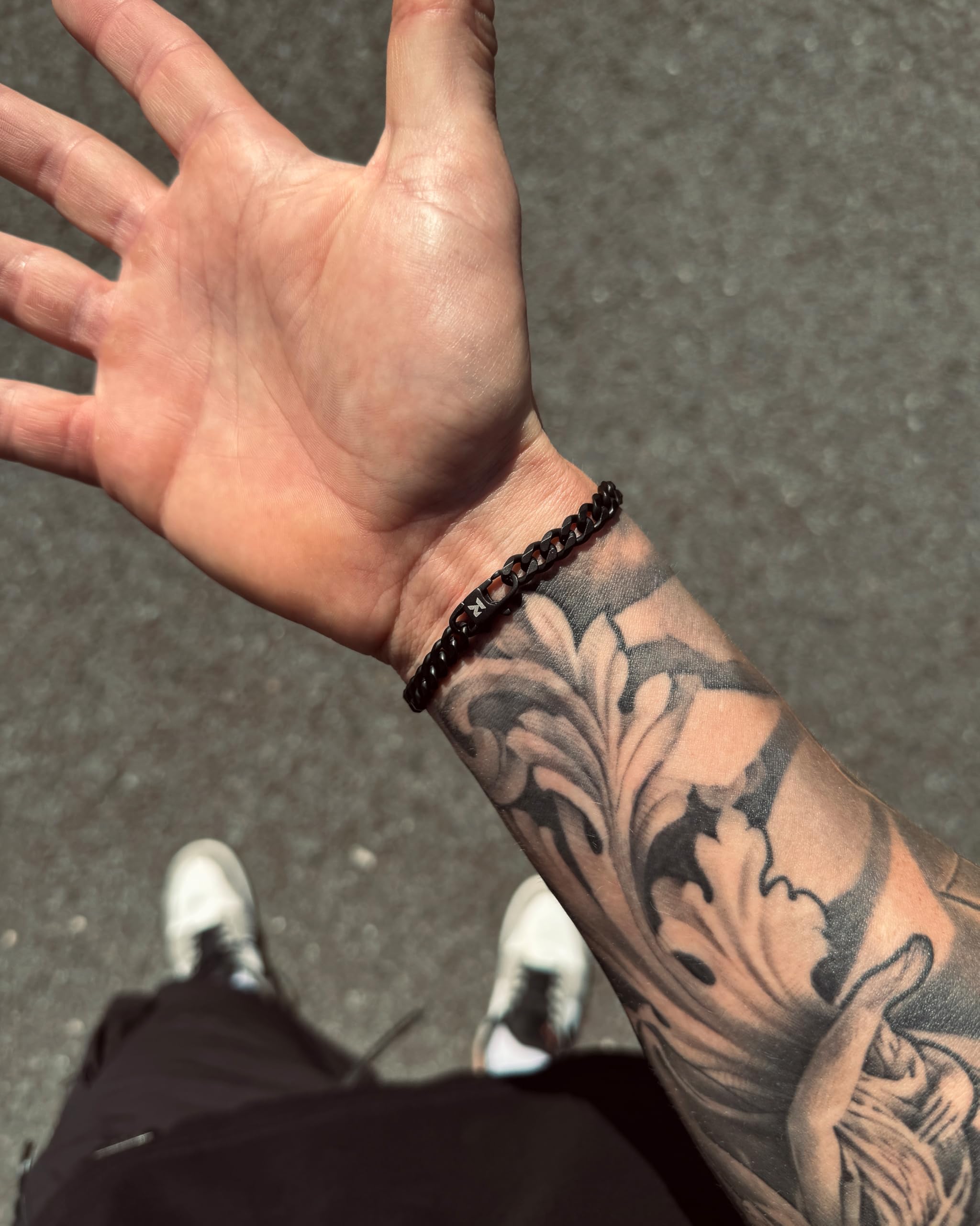 Cuban Bracelet Armband Schwarz 6mm für Damen und Herren mit hochwertiger DLC Beschichtung aus Edelstahl