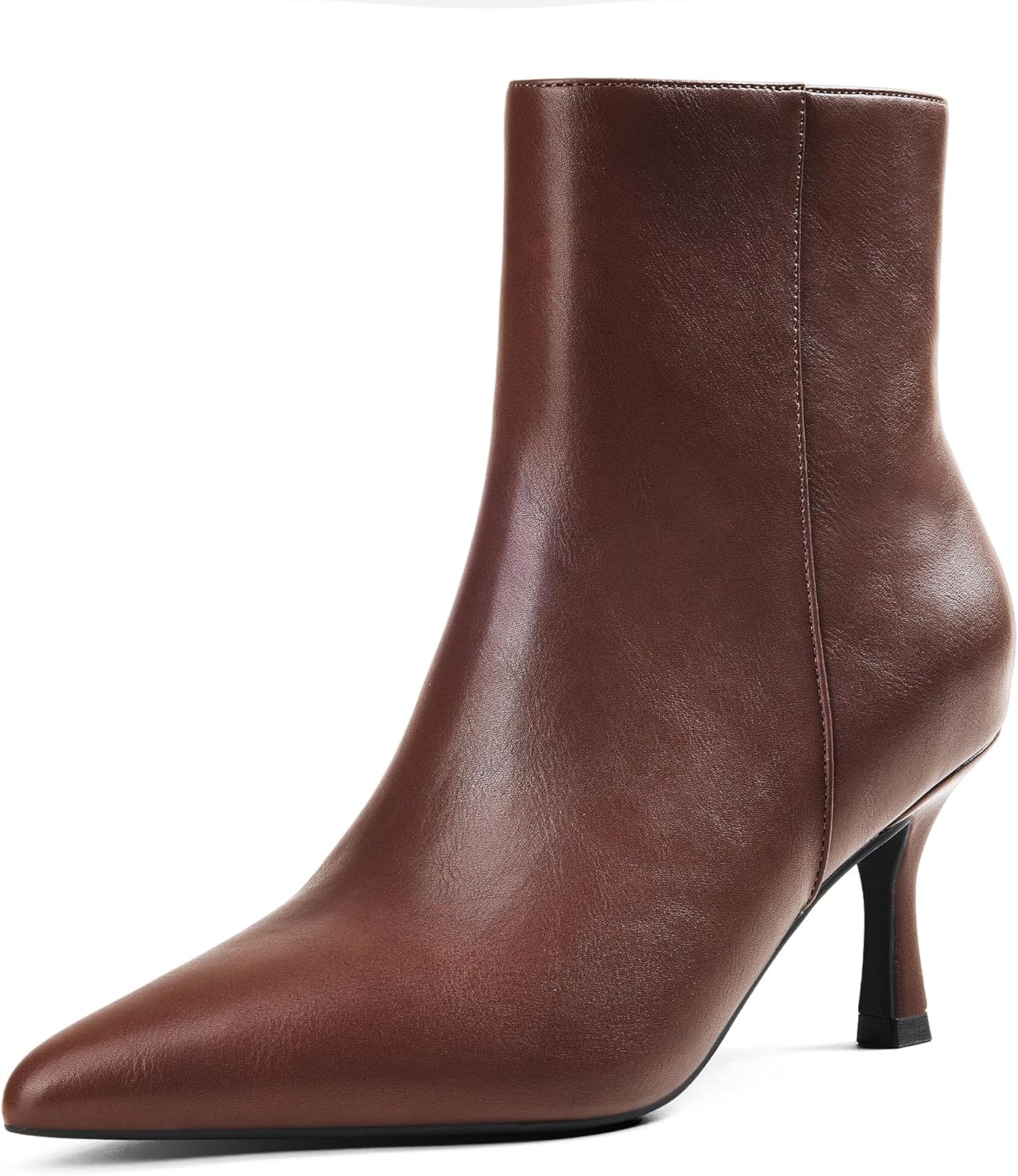 Elisabet Tang Women's Pointed Toe Booties 3 inches Heels Ankle Boots with Side Zipper Dressy Comfy Work Formal Winter Fall