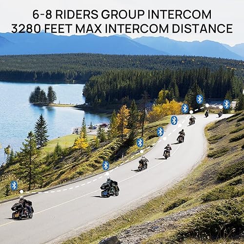 Miniatura 3 de ILM 902BT PRO - Casco de motocicleta con Bluetooth modular, abatible, de cara completa, doble visera, intercomunicación para grupos de 6