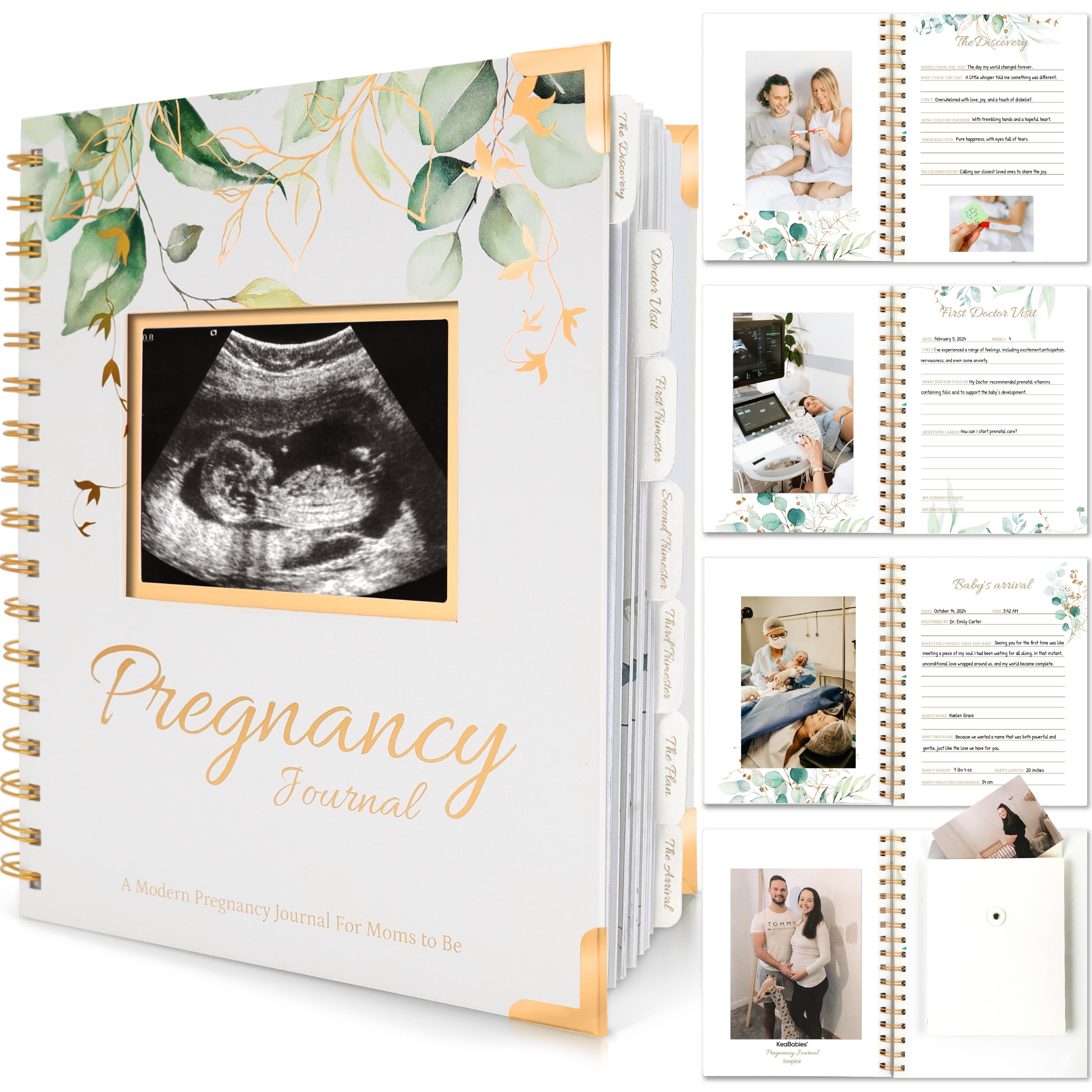 Pregnancy Journal for First Time Moms Gifts - 90 Pages Hardcover Pregnancy Memory Book, Beautiful & Cute Baby Book Keepsake, Ultrasound Baby Scrapbook, Mom To Be Gift (Alpine)